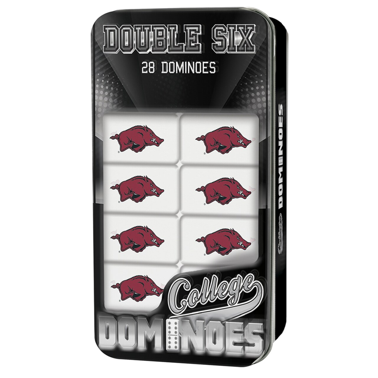 MasterPieces Officially Licensed NCAA Arkansas Razorbacks 28 Piece Dominoes Game for Adults